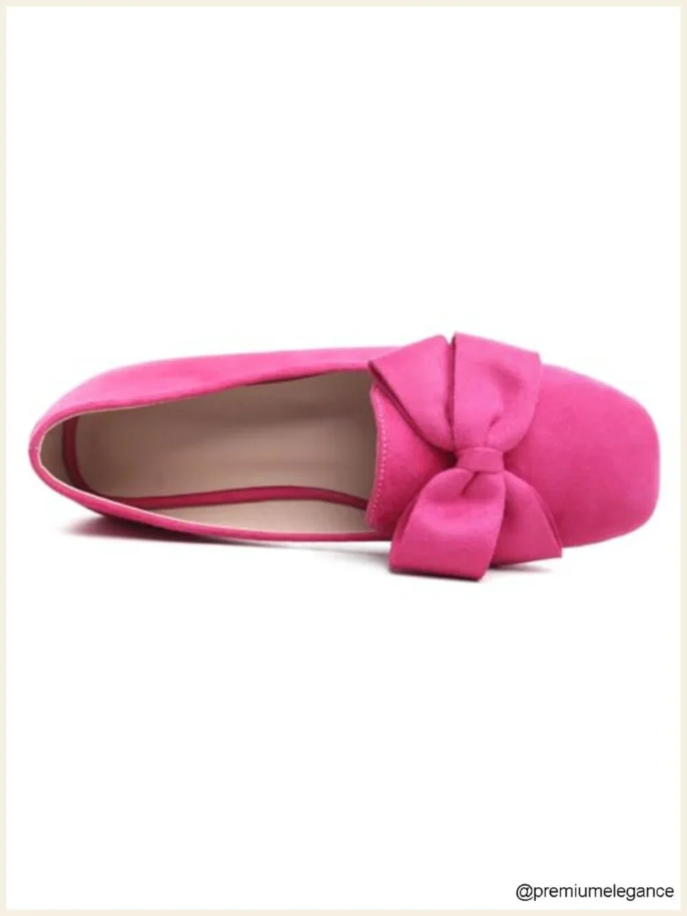 Faux Suede Square Toe Ballet Flats with Bow Latex Insole
